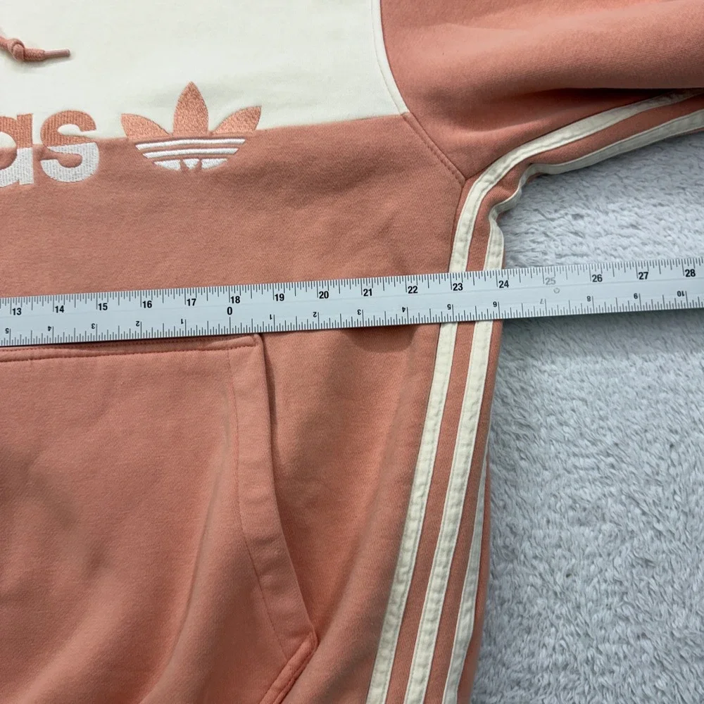 Adidas Colorblock Trefoil Logo Hoodie Sweatshirt Pullover‎ Peach Cream Men's L